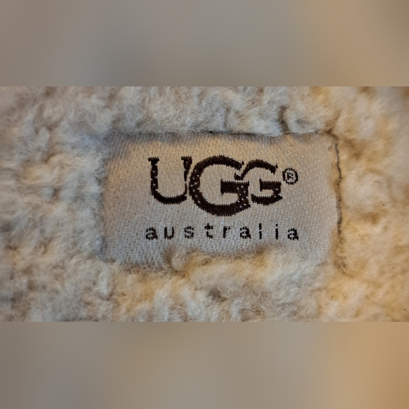 Ugg Brown Suede Sherpa Lined Boho Casual Neutral Slide Mule Clog Shoe SZ 8.5 - Picture 7 of 9